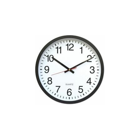 Universal Round Wall Clock, Black, 12.5" dia. UNV10431