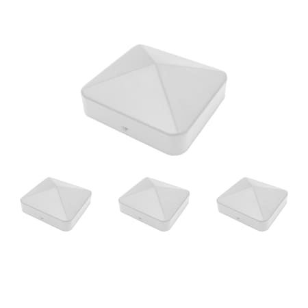Nuvo Iron 4-in x 4-in USA White Eazy-Cap Steel Pyramid Post Cap, 4PK US-PCP11WECIP4