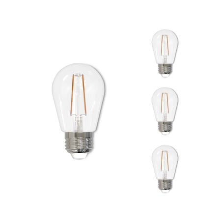 Bulbrite 11-Watt Equivalent S14 Clear Dimmable Edison LED Light Bulb Warm White, 4PK 861411