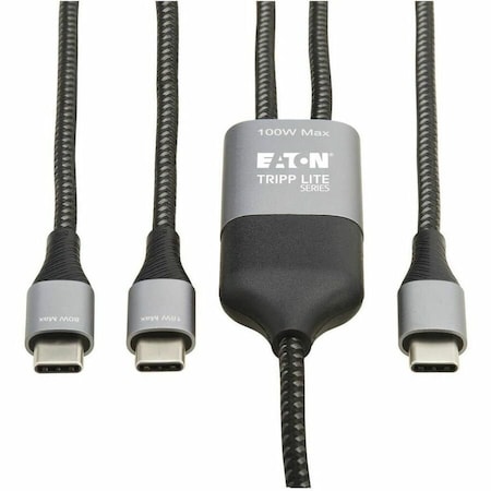 Eaton EATON 2-in-1 USB-C Charging Cable M/2xm, 100w Pd Charging, 6 Ft. 1.8 M U420P-2X6-100W