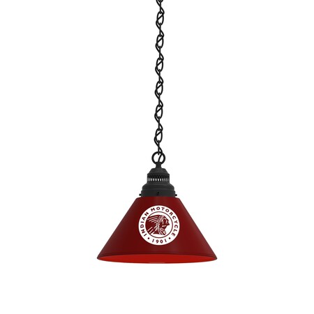 Holland Bar Stool Co Indian Motorcycle Pendant Light, Black Fixture, Burgundy Shades BL1BKIndn-HD-Bu
