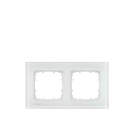 Siemens DELTA miro glass Frame 2-fold Authentic material white glass 161x 90 mm 5TG1202-1
