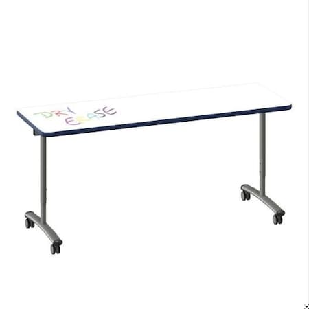 Correll Rectangle Premium Sit To Stand Dry Erase Flip Top Table, 72 in W, 28 in to 38 in H FTS3072DE-80-14-37