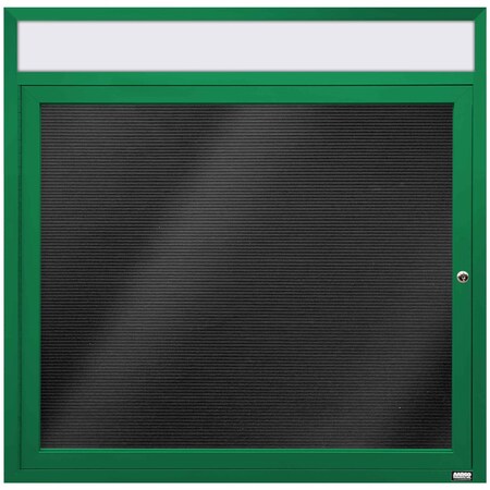 Aarco Enclosed Letter Board Directory w/ Powder Coated Green Aluminum Frame and Header, 36''Hx36''W, 1 Door ADC3636HG