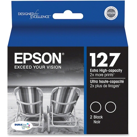 Epson T127120D2 (127) Extra High-Yield Ink, Black, 2/Pack T127120-D2