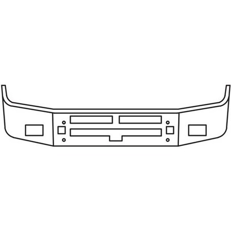 Replacement For Kenworth T600B Year 1995 16 In Chrome Wrap Around Bumper 10 Gauge Wtow Vent And Fog