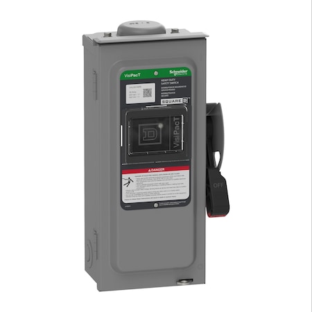 Schneider Electric Safety Switch, Nonfusible, 3PST, Three Phase, NEMA 3R, Indoor/Outdoor, Steel VHU361NRB