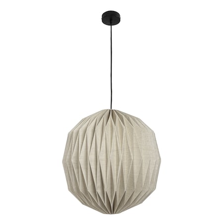 Jonathan Y Vaughn 15.75" Modern Vintage Orb Honeycomb Shade LED Pendant Light, Natural JYL9101B