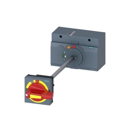 Siemens door mounted rotary operator EMERGENCY OFF IEC IP65 with door interlock 3VA9447-0FK25