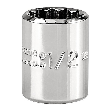 Proto 1/4 in Drive, 1/2" Triple Square SAE Socket, 12 Points, Steel, Chrome, 1/2 in J4716T