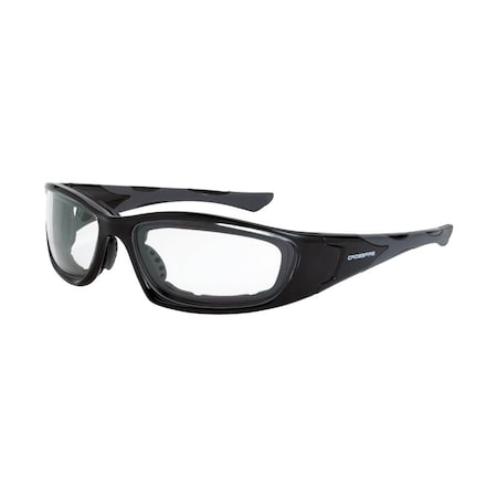 Crossfire Safety Glasses, Clear Lens, Crystal Black Frame, Full-Frame, 1 PR 2444 AF