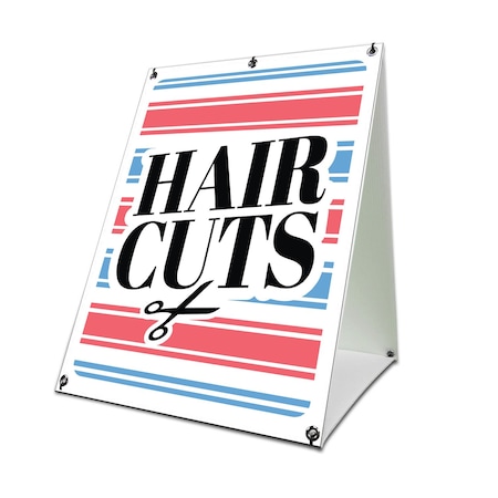 Signmission Haircuts, 36 Inch x 24 Inch A-frame Yard Sign, Coroplast Yard Sign SBC-2436-30385