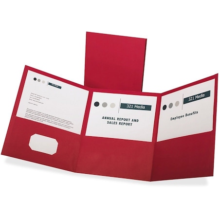 Oxford Paper Tri Fold Pocket Folder, Red, 20PK 59811