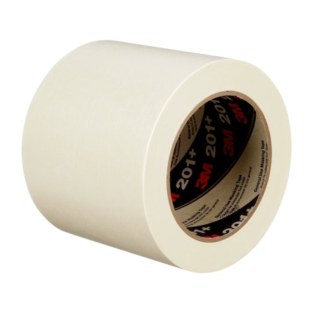 3M Masking Tape, 96 mm W x 55 m L, 4.4 mil Thick, Tan, Rubber Adhesive, 8 PK 201+