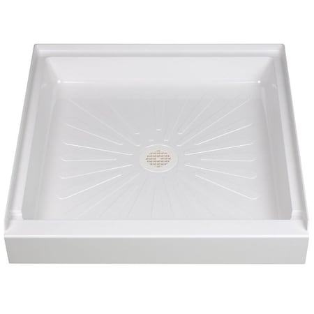 Durabase DURABASE 3232M Shower Base, 32 in L, 32 in W, 5-1/2 in H, Square, Fiberglass, White 3232M