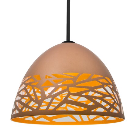 Besa Lighting Besa Kiev Stem Pendant, Copper, Black Finish, 1x 9W LED 1TT-KIEVCP-LED-BK