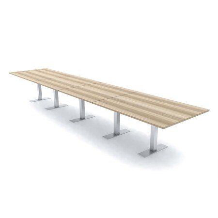 Skutchi Designs 18ft Conference Table W/ Power Unit | 18 Person Modular Rectangular Meeting Table | Harmony Series HAR-REC-48x216-T-K525-NA