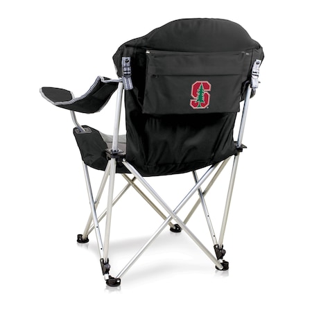 Picnic Time Family Of Brands NCAA Stanford Cardinal Reclining Camp Chair - Beach Chair for AdultsBlack with Gray Accents 803-00-175-534-0