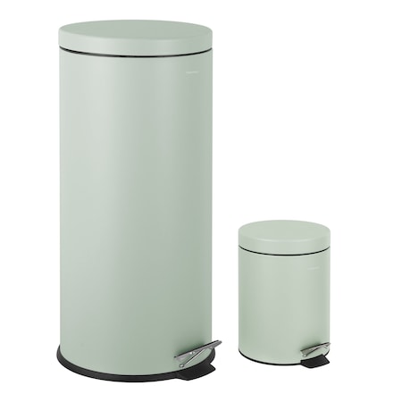 Happimess Oscar 8-Gallon Step-Open Trash Can with FREE Mini Trash Can, Pistachio Gelato HPM1000C
