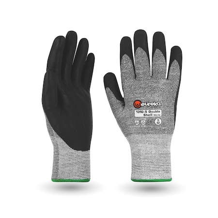 Eureka Safety Cold Weather Glove, Acrylic, HPPE, Fiberglass, Polyamide Palm, Grey/Black, 11 1310-5DSN-11