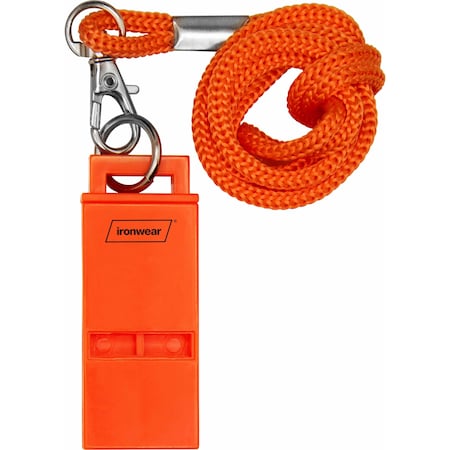 Ironwear 11dB Hi Vis Emergency Rescue Whistle w/ Lanyard, Orange 1190-O