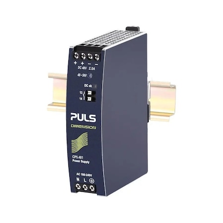 Puls Din Rail Power Supplies for 1-Phase System, 48V, 2.5A, Screw Terminals CP5.481
