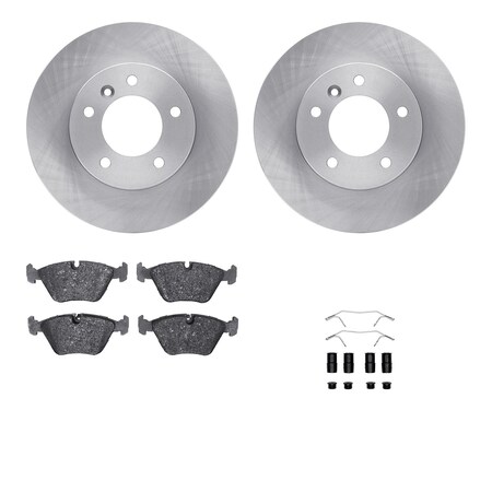 Dynamic Friction Co DFC Rotors with EURO 5000 Ceramic Brake Pads includes Hardware 6612-20011
