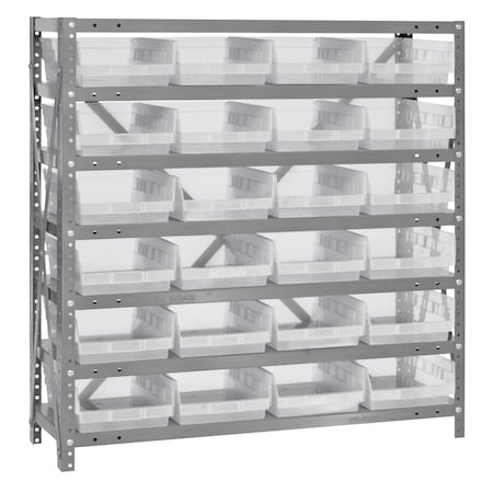 Quantum Storage Systems 12X39 SHELF UNIT W/24 BINS CLEAR 1239-107CL