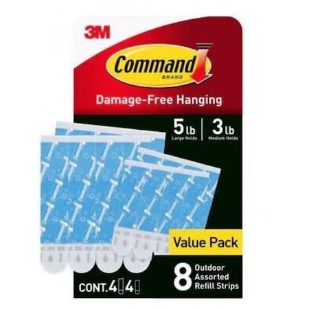 Command Adhesive Strip Assortment, 1/32 in Thick, Foam Backing 17615AWB-8ESF