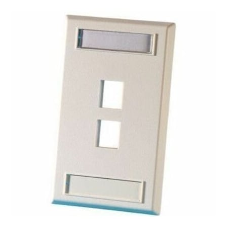 Ortronics 2-PORT FLUSH MOUNT UNLOADED, SINGLEGANG PLASTIC FACEPLATE KSFP2-13