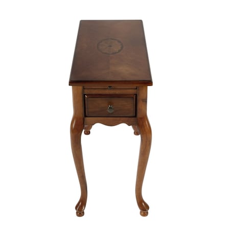 Homeroots 25" Brown Solid And Manufactured Wood Rectangular End Table With Drawer 488955