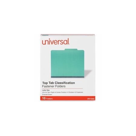 Universal Classification Folder, Letter, Green, 10PK UNV10302