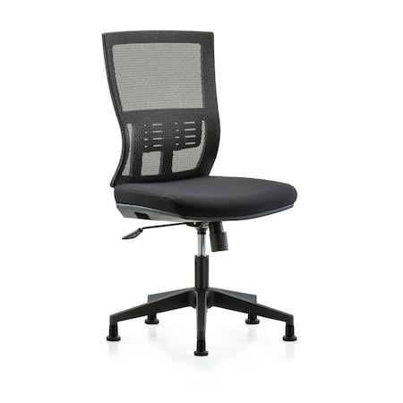Blue Ridge Ergonomics Desk Chair Modern Mesh Chair, C1, Glides, No Arms, 18-1/2" to 21-1/2" Height, Mesh, Black BR-MOD-MDHCH-RG-C1-A0-RG
