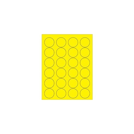 Bubblefast 1 2/3'' Fluorescent Circle Laser Labels BFLL193YE