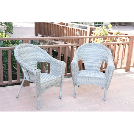 Jeco W00402G-2 Grey Resin Wicker Clark Single Chair without Cushion, 2PK W00402G_2