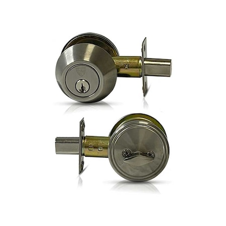 Ecs Hardware Durable Single Cylinder Deadbolt Lock, Satin Chrome, Grade 3 SC1/KW1 ECSH-RDB301-SS-KW1