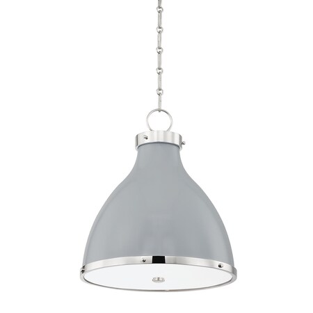 Hudson Valley Lighting Mark D. Sikes X Painted No. 3 2 Light Pendant 16.5 In. Polished Nickel/Gray MDS361-PN/PG