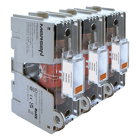 Mersen Fuse Block, 108 mm L, 600 V DC FB60J60B3