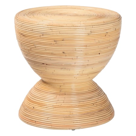 Bali & Pari Tokyo Laminated Natural Rattan Side Table, Natural 259-14299-ZORO