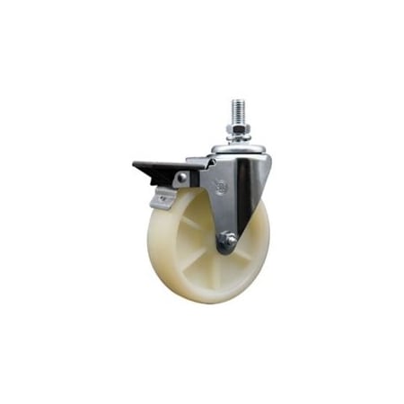 Service Caster 5 Inch Nylon 10 MM Threaded Stem Caster with Brake SCC-TS20S514-NYS-PLB-M1015