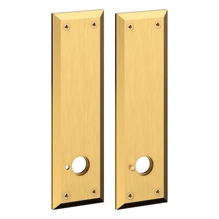 Baldwin 9-2/5in Square Entry Rose Pair with Knob Adaptor Lifetime Satin Brass Finish R035044EGRK
