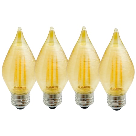 Bulbrite Spunlite 4w Dimm C15 LED Filament Lght Bulb Medium (E26) Base - 2100K (Amber Lght), 250 Lumens, 4PK 862788