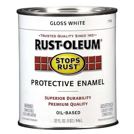 Stops Rust Qt Brands White Protective Enamel, Gloss 7792504