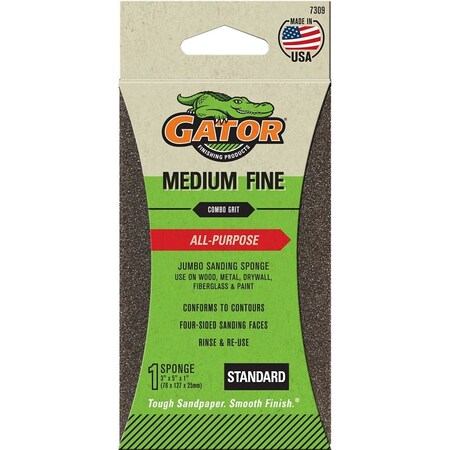 Gator Sanding Spng 3X5X1In Fine/Med 7309