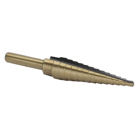 Drill America No 1 HSS Black & Gold Step Drill Bit (1/8"- 1/2 by 1/32") STE1