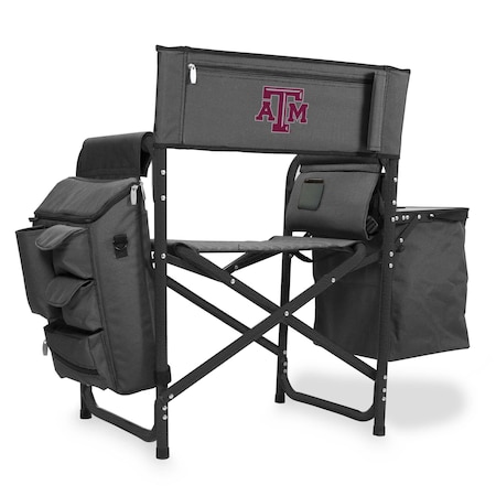 Picnic Time Family Of Brands NCAA Texas A&M Aggies Fusion Camping Chair with Side Table and Soft Cooler 807-00-679-564-0