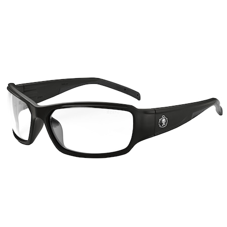 Ergodyne THOR, Safety Glasses, Anti-Scratch & Fog-Off+, Clear Lens, Matte Black Frame, Full-Frame THOR-AFAS