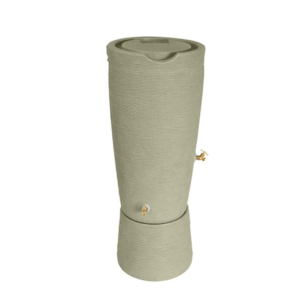 Good Ideas Impressions Stone 50 Gallon Rain Saver - 2 Pc With Stand -  Sandstone IM-STO50-2P-SAN