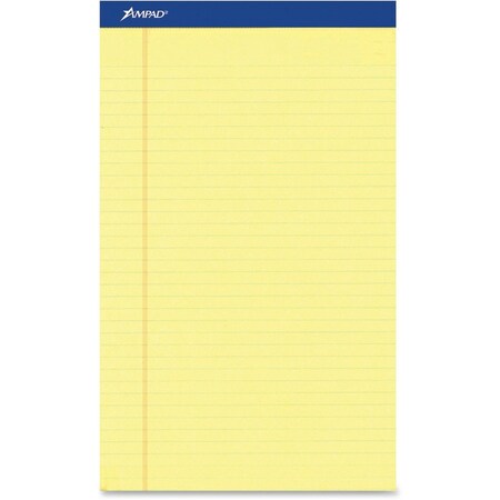 Ampad/ Of Amercn Pd&Ppr Ampad, PERFORATED WRITING PADS, WIDE/LEGAL RULE, 8.5 X 11.75, CANARY, 50 SHEETS, DOZEN 20220