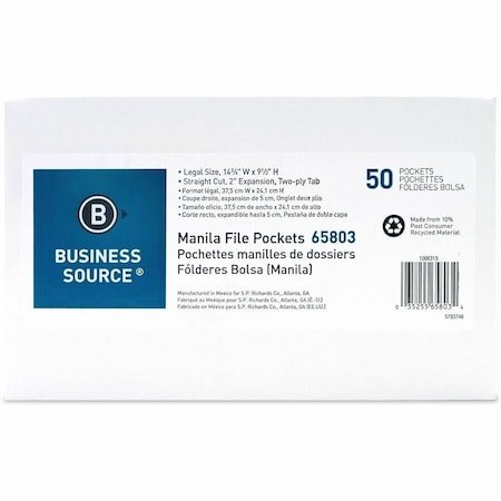 Business Source File Pocket, Manila, PK50 BSN65803